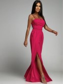 Elegant strappy jumpsuit with slits fuchsia AZRT035